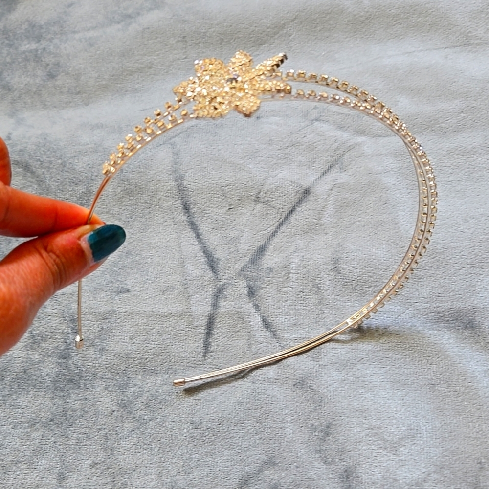 NEW Girls headband rhinestones silver